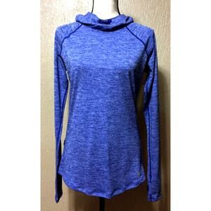 Under Armour Women Hoodie Blue Small Run HeatGear Fitted Long Sleeves Oversized